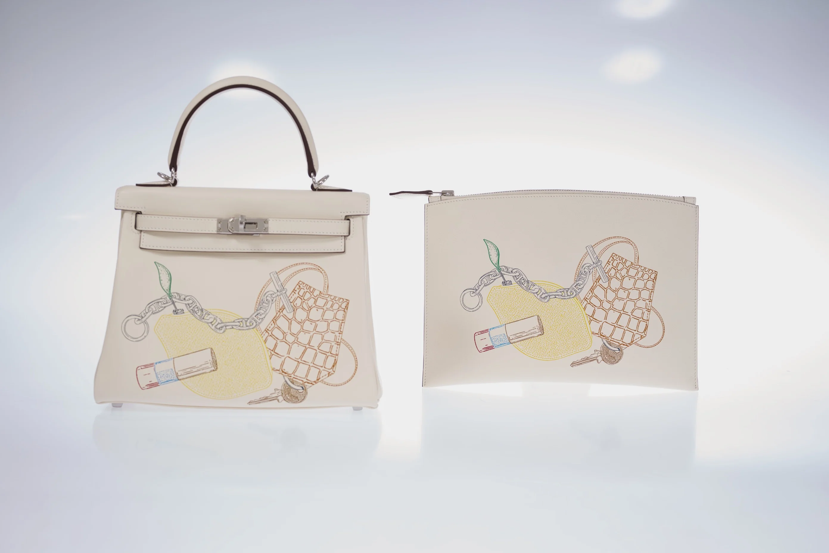 Hermès Kelly 25 Retourne In & Out Nata Swift Palladium Hardware