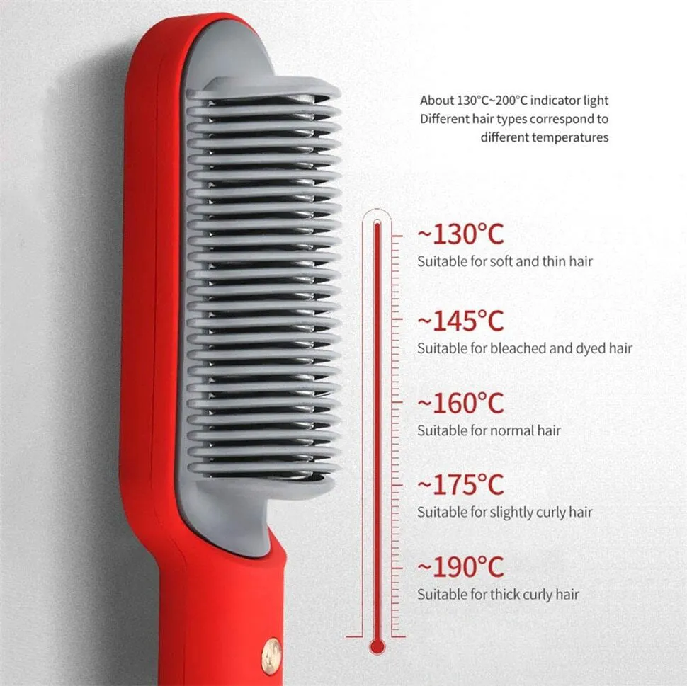 PROFESSIONAL 2-In-1 Hair Straightener Curler Hot Air Comb