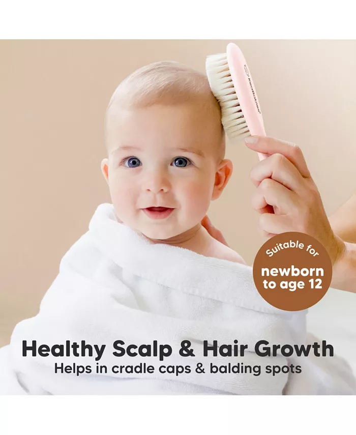KeaBabies Baby Hair Brush, Oval Cradle Cap Brush, Soft Baby Brush for Infant, Newborn Hairbrush for Girls, Boys, Baby Scalp Brush
