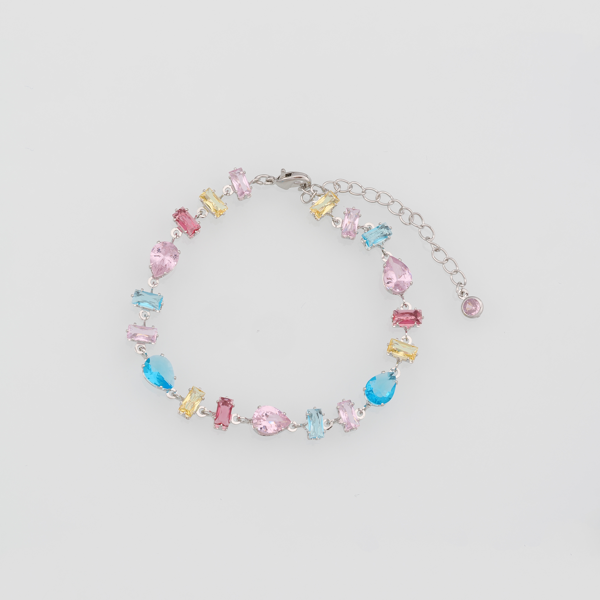 18K Gold Filled Geometric Bracelet,Multicolor Zircon Bracelet,Colorful Bracelet,Adjustable Bracelet,Gift For Her