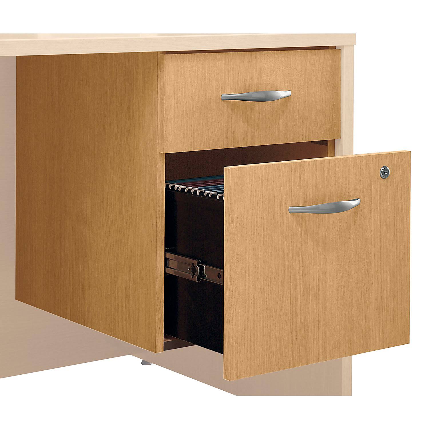 Bush Business Series C 2 Drawer Pedestal (Assembled) in Light Oak