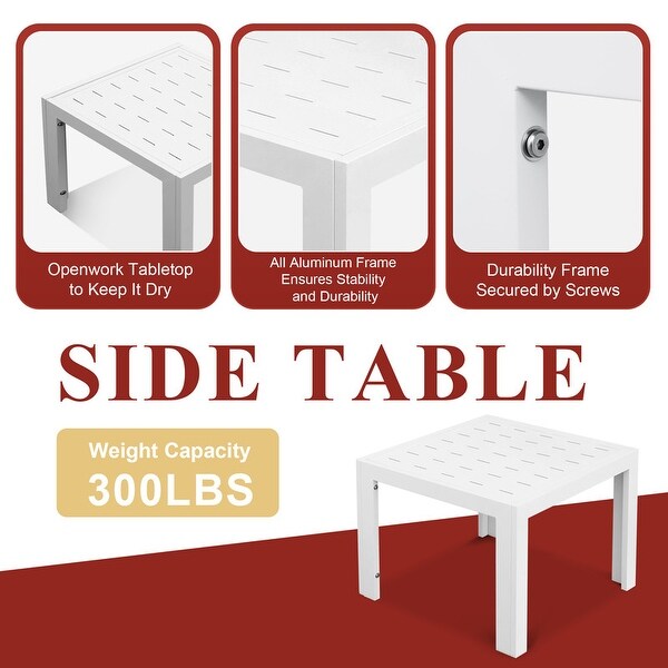 Nicesoul White Aluminum Modern Patio Furniture Sectional Sofa Set with Cushion