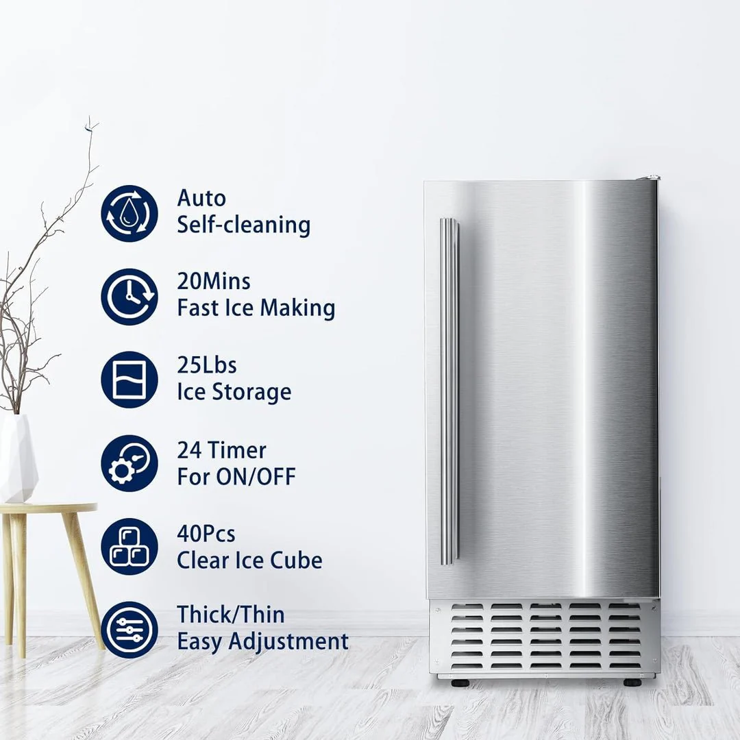 Kismile Commercial Under Counter Built-in Nugget Ice Maker Z5830N