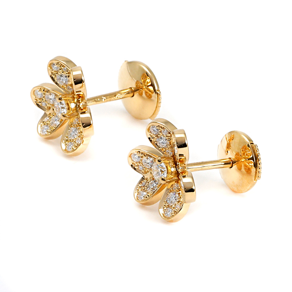 Van Cleef & Arpels Frivole Earrings 18K Yellow Gold Diamond VCARP24200