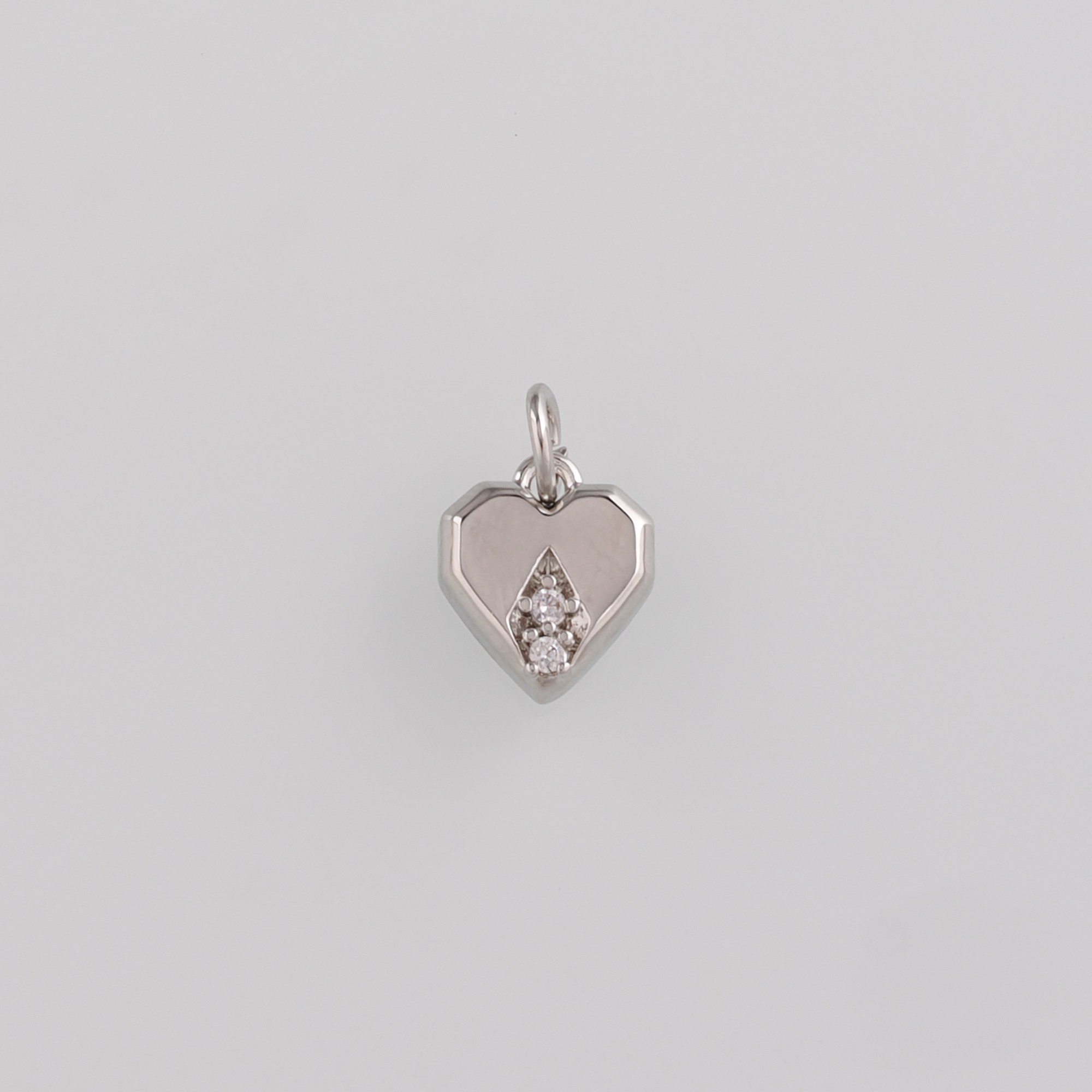 18K Gold Filled Heart Pendant,CZ Micro Pave Heart Charm Earrings Necklace for DIY Jewelry Making Supply