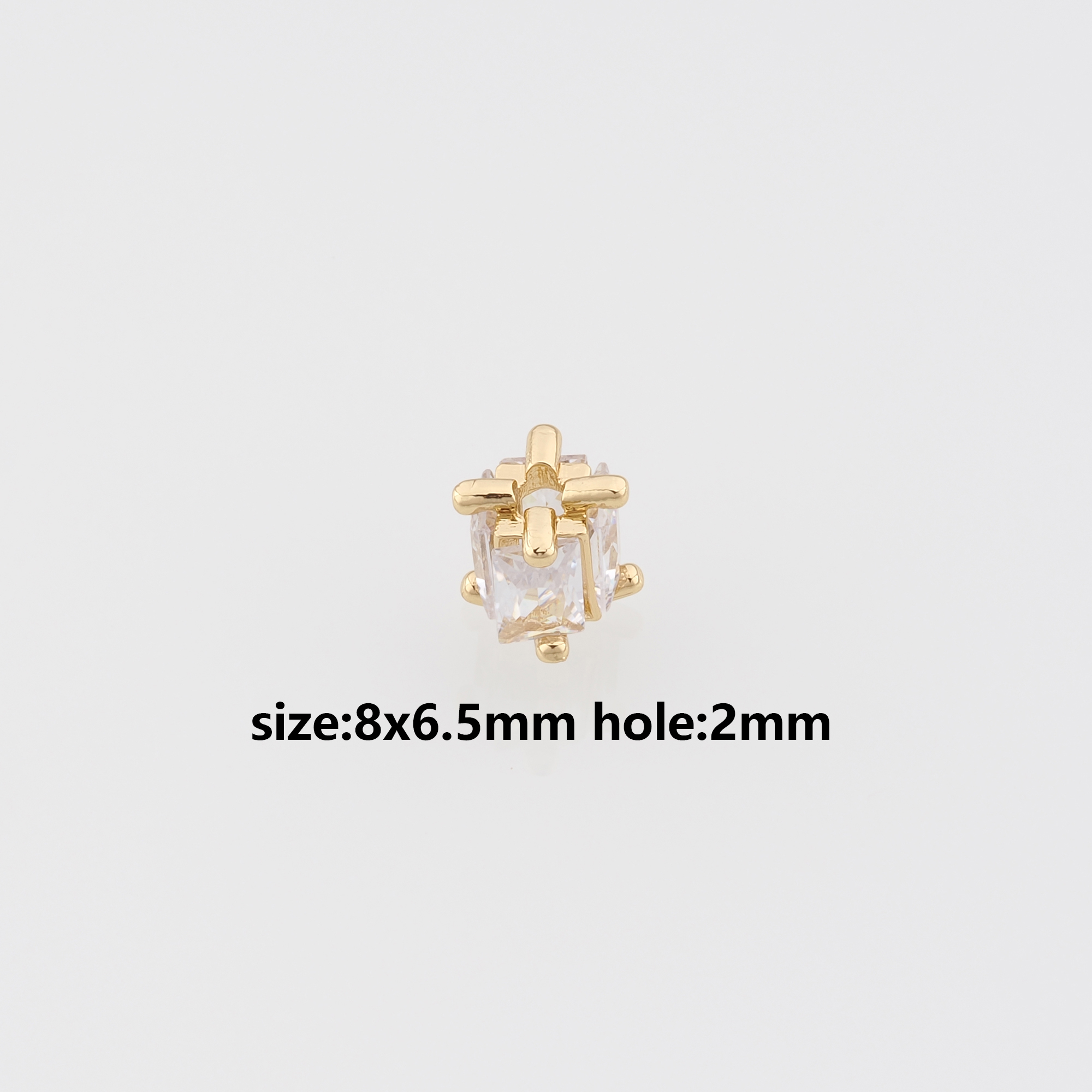 18K Gold Filled Rectangle Spacer Beads,Crystal Rectangle Bead for Bracelet Jewelry Necklace Making Supply