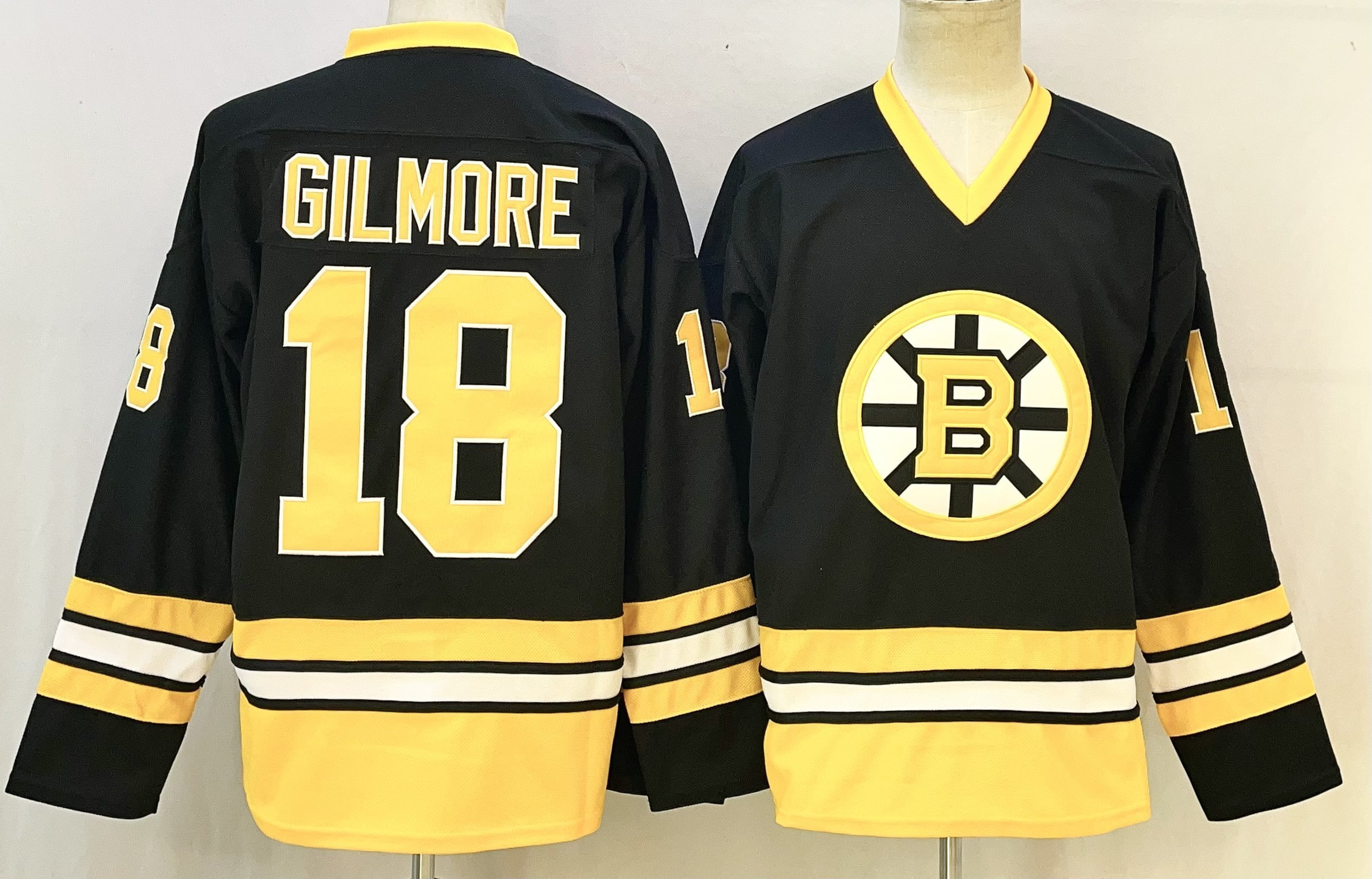 Men's Boston Bruins Happy Gilmore #18 Black Breakaway Player Jersey