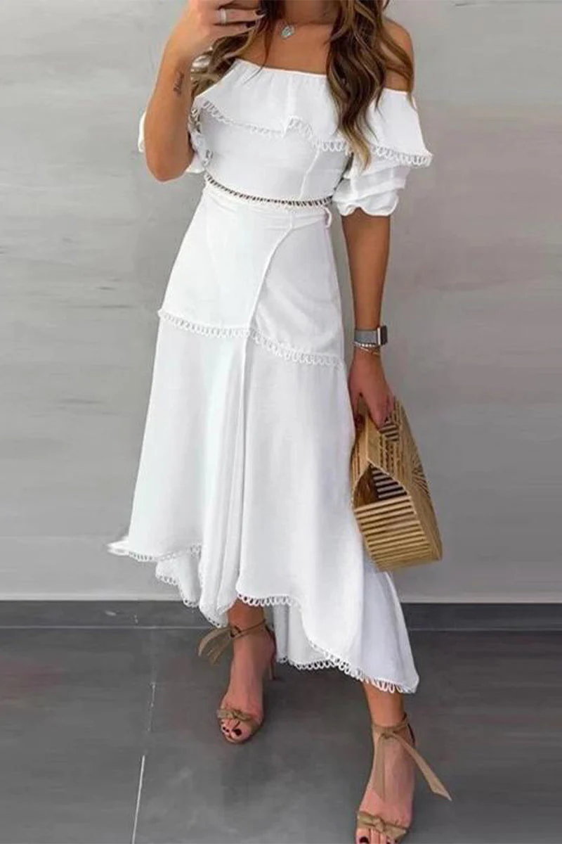 Asymmetrical Lace Two-Piece SetClistos