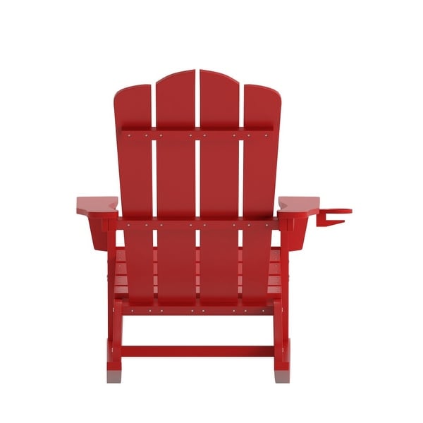 Commercial AllWeather Rocking Adirondack Chair with Swiveling Cupholder