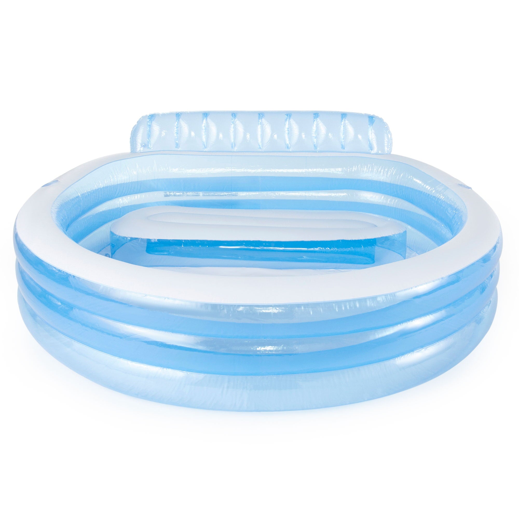 Intex Swim Center Round Inflatable Above Ground Family Lounge Outdoor Pool with Seat and Backrest