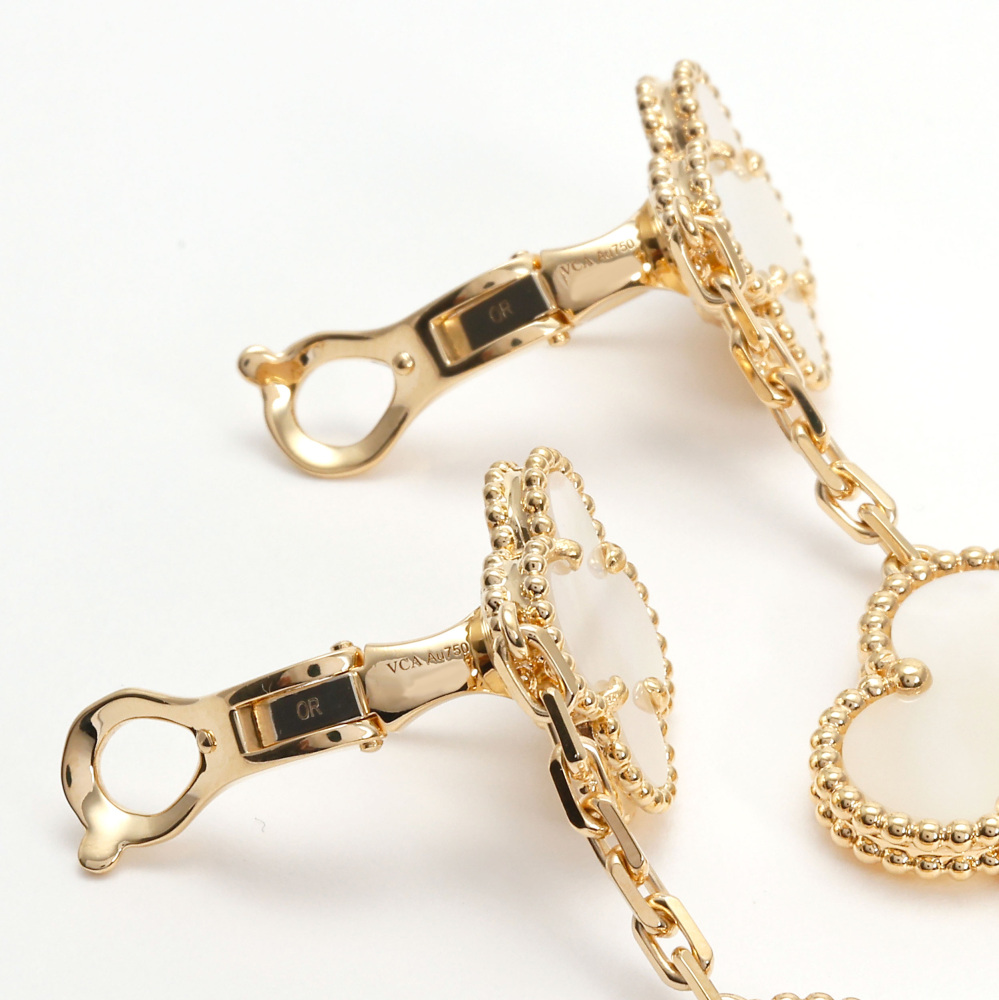 Van Cleef & Arpels Magic Alhambra Earrings 18K Yellow Gold Mother of Pearl VCARD78800
