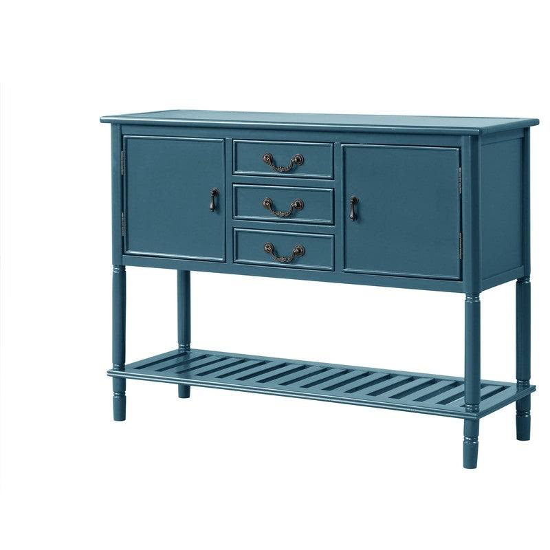 AOOLIVE 45x22 Modern Console Table Desk with 3 Drawers, Light Blue - MDF
