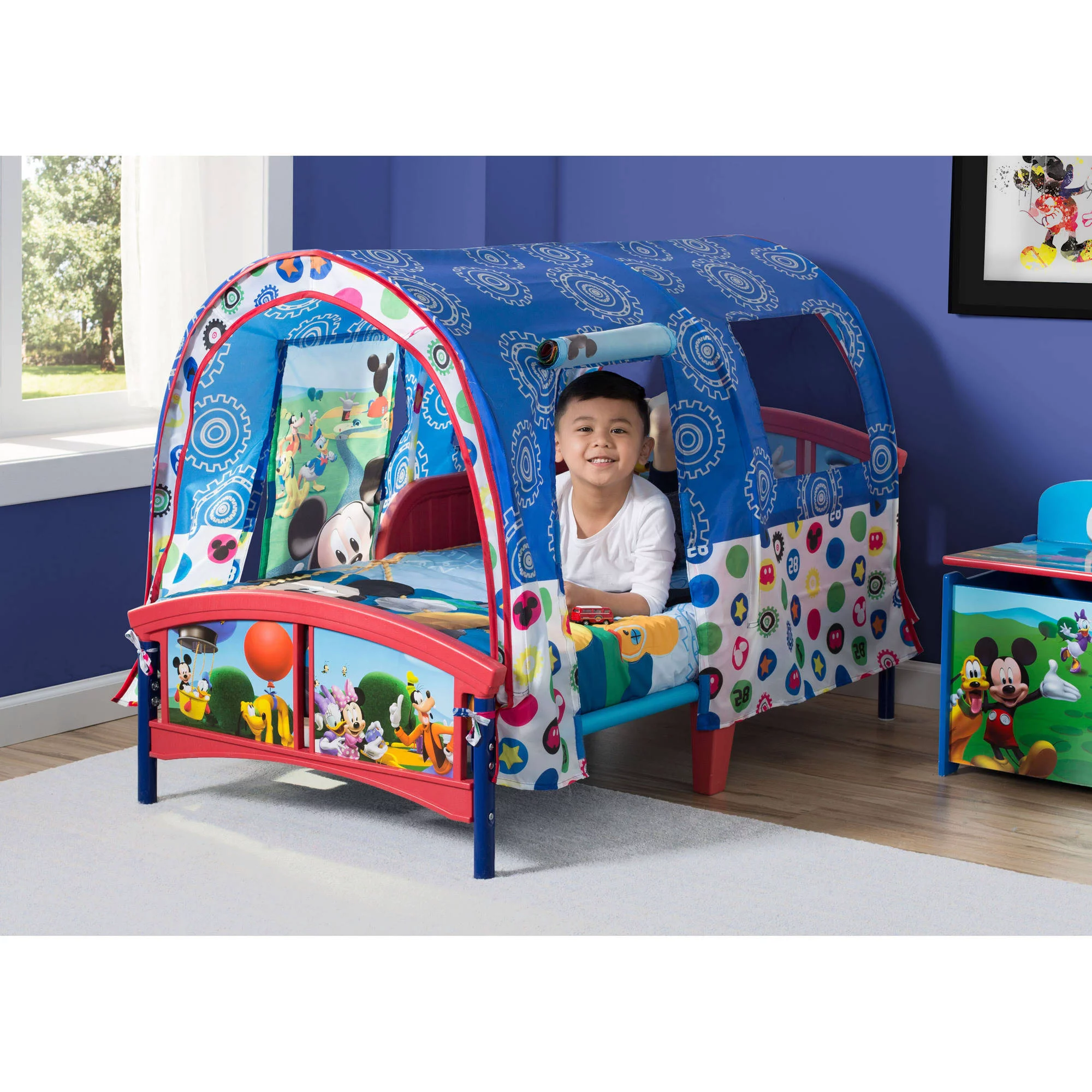 Delta Children Mickey Mouse Plastic Toddler Canopy Bed, Blue