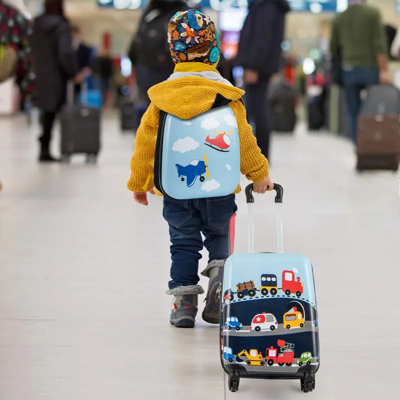 Two-Piece Kids’ Luggage Set – Spinner Wheel Suitcases Designed for Children (Dark Blue)