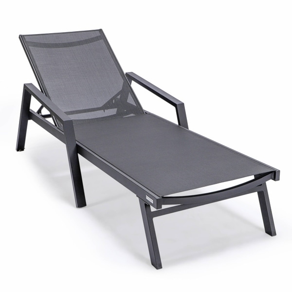 Aluminum Beach Pool Sun Lounge Chair Sling Mesh Fabric With Arms,Stackable Chaise Lounger (Set of 2)