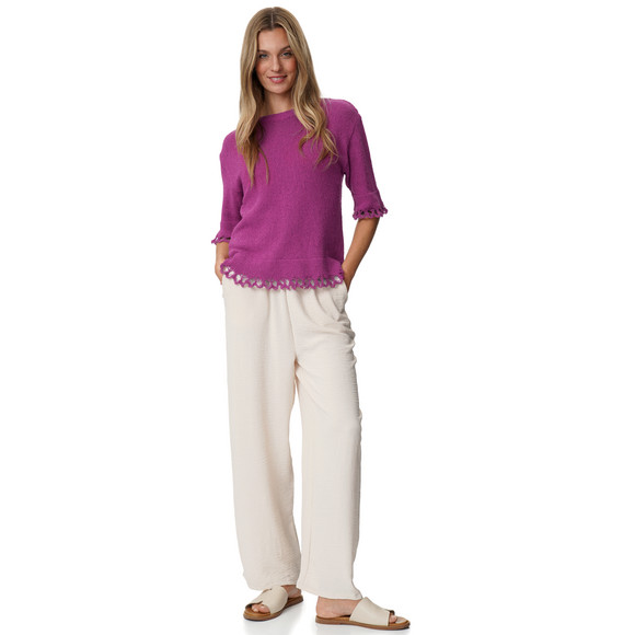 Gina Benotti Damen Strickshirt mit Wellenbündchen