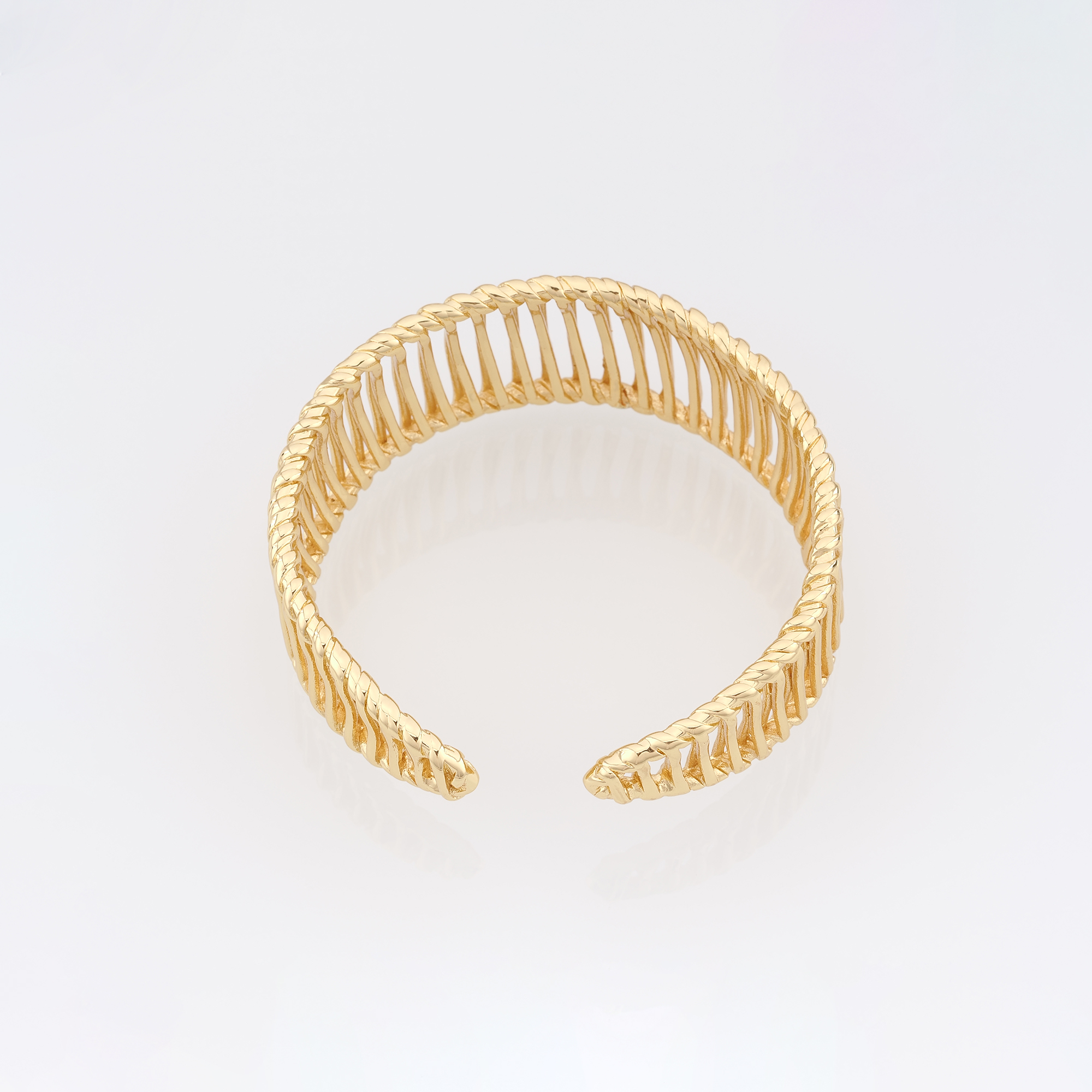 18K Gold Filled Twisted Bangle,Gold Ribbed Bangle,Dainty Bracelet,Minimalist Bracelet,Everyday Bracelet,Gift for Her