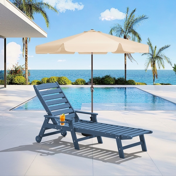 HDPE Frame Adjustable Backrest Patio Lounge Chair