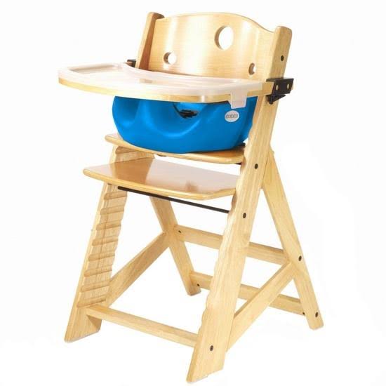 Keekaroo Height Right High Chair with Infant Insert and Tray - Espresso/Aqua