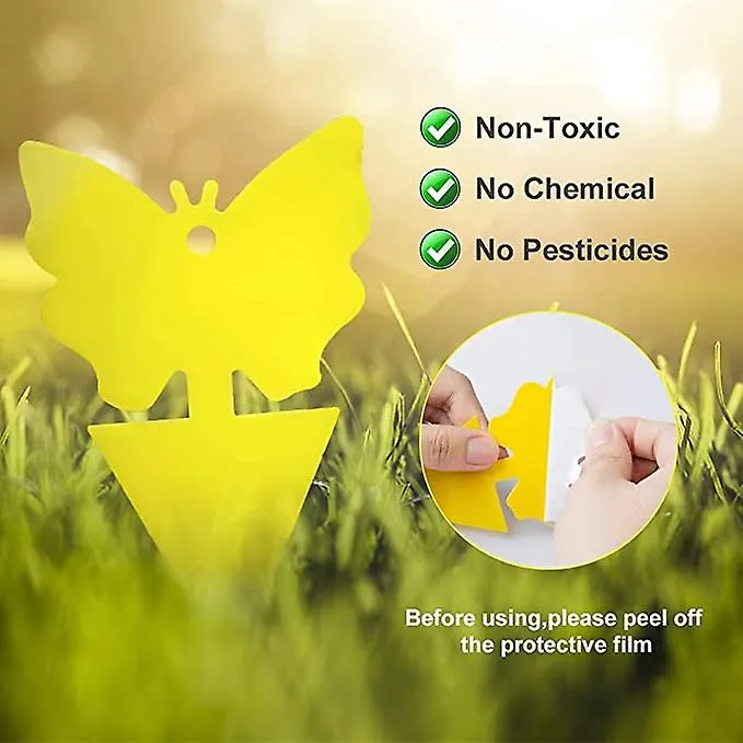 50pcs Plug-in Fly Trap Yellow Plates Sticker Plant Protection Against Insect Traps Aphids