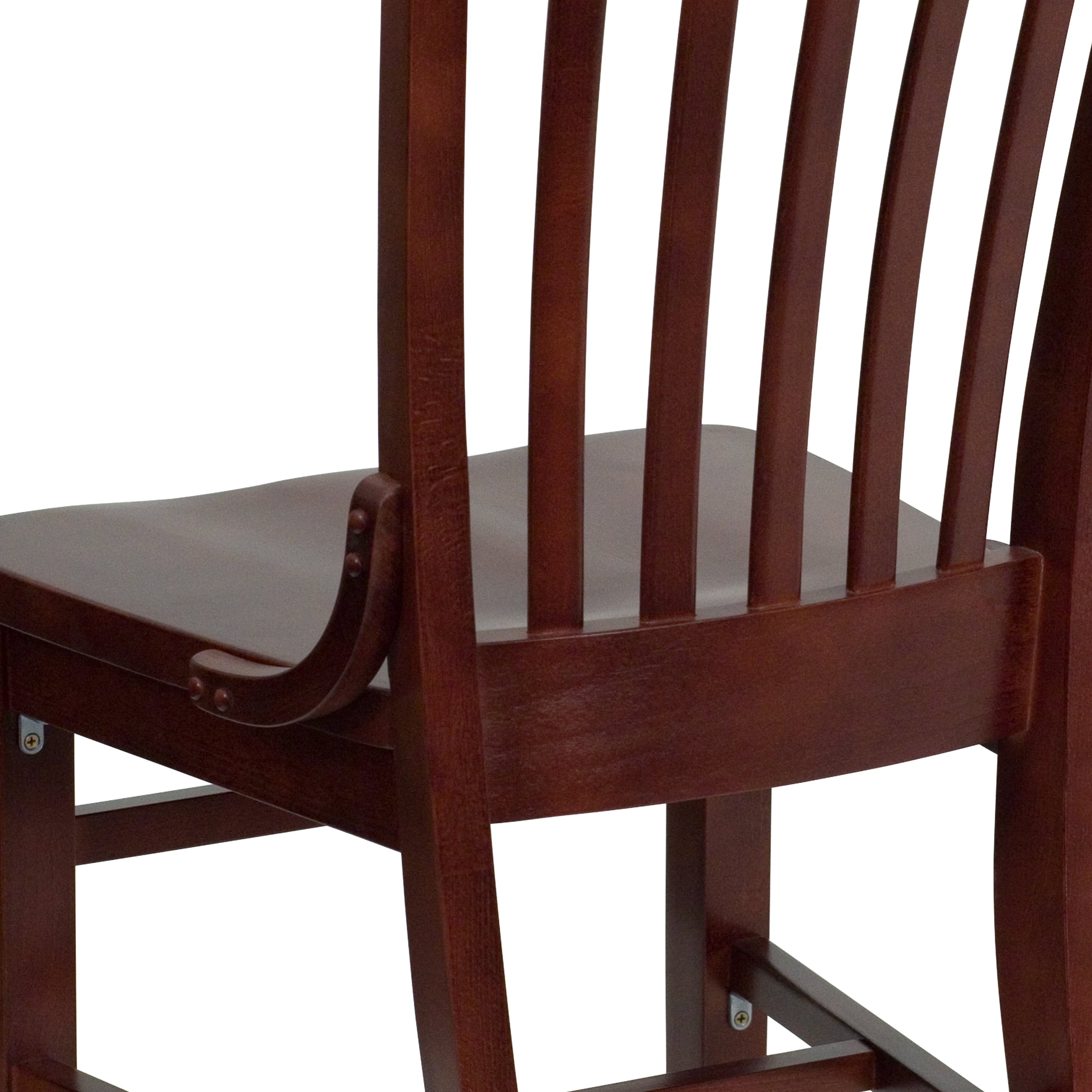 Flash Furniture HERCULES Series School House Back Mahogany Wood Restaurant Chair