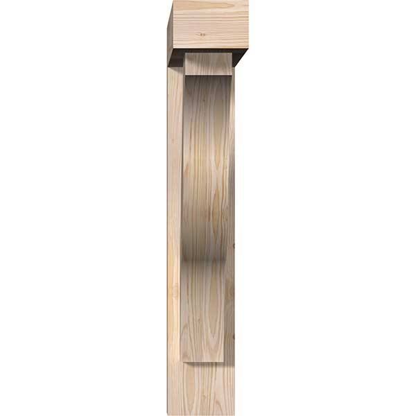 Ekena Millwork 1462547 5 1/2x22W x 24x22D x 32x22H Funston Block Smooth Bracket w/ Offset Brace, Douglas Fir