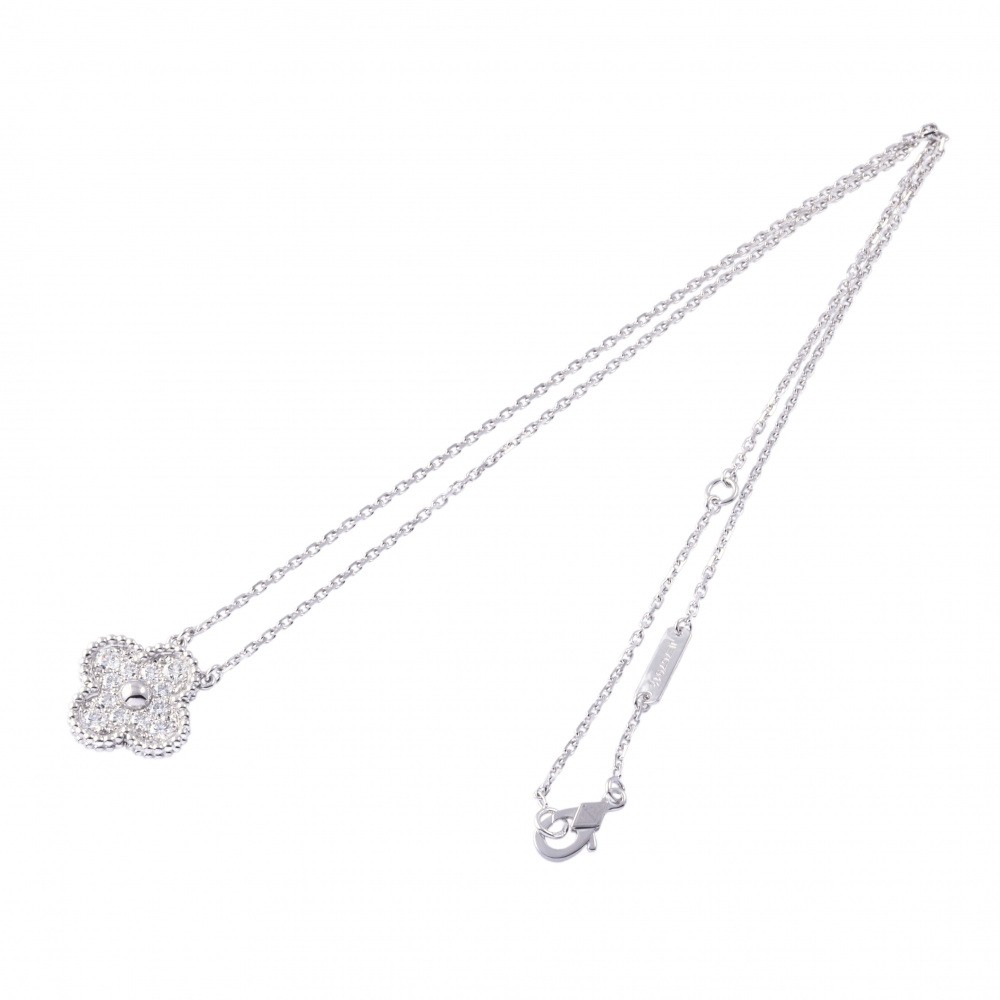 Van Cleef & Arpels Vintage Alhambra Necklace 18K White Gold Diamond VCARA46100