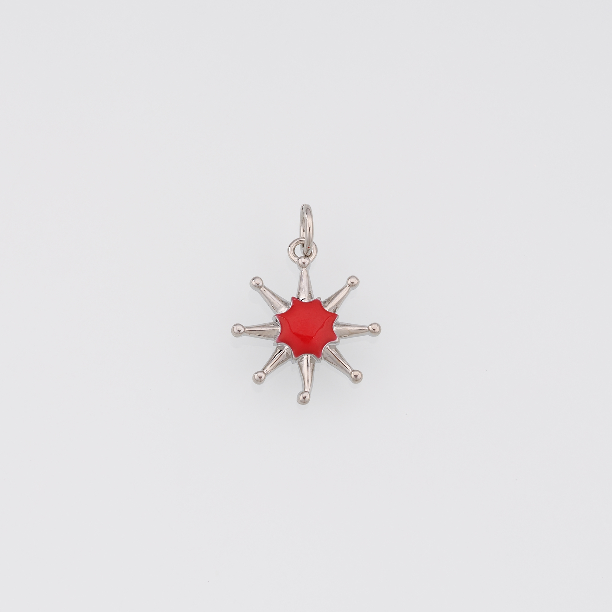 18K Gold Filled Sun Pendant,Enamel Sun Charm Earrings Necklace for DIY Jewelry Making Supply