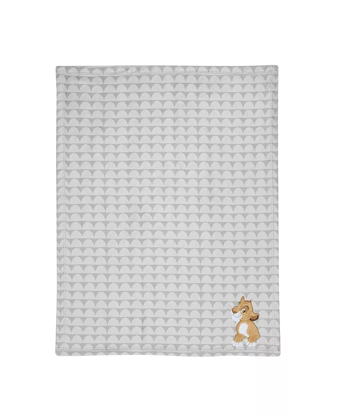 Lambs and Ivy Disney Baby THE LION KING Gray Fleece Appliqued Baby Blanket