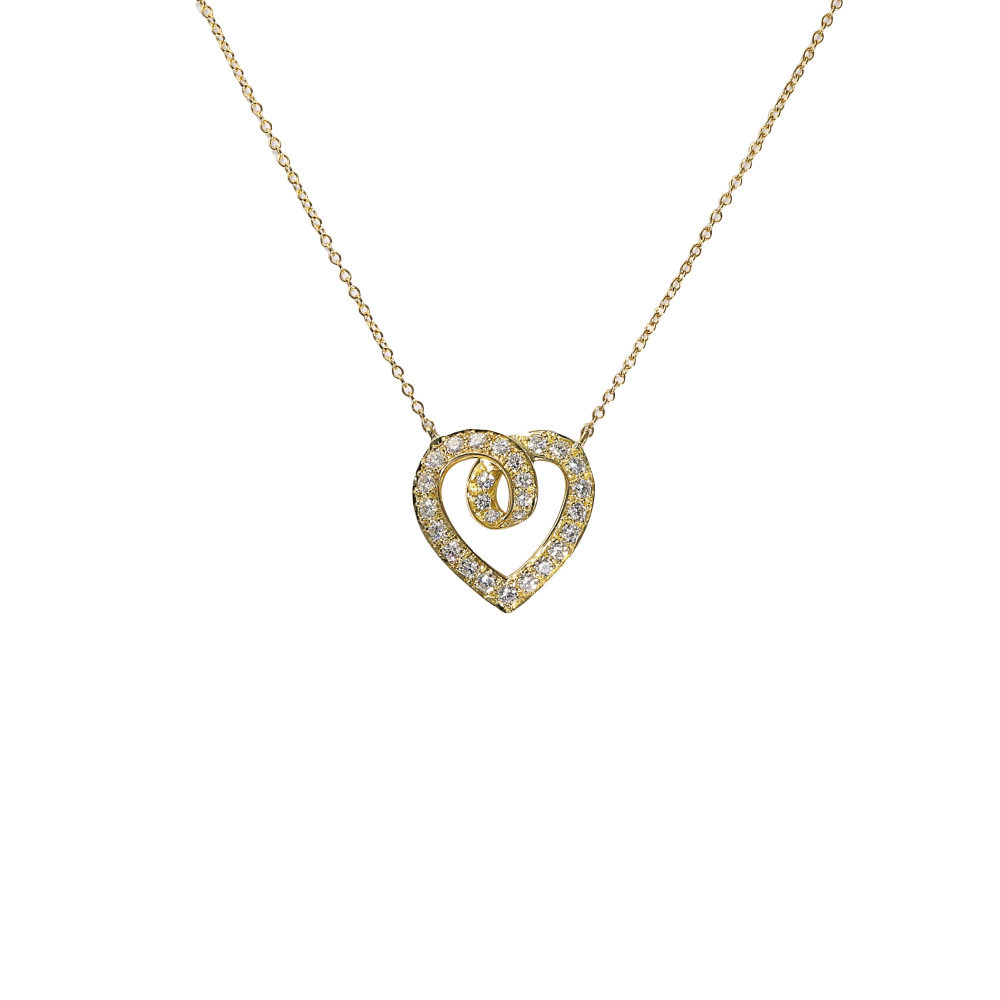 Tiffany & Co. Tiffany Heart Motif Diamond K18YG Yellow Gold Necklace