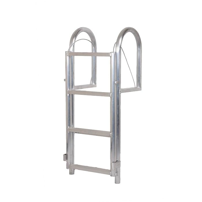 Dockmate Wide 4-Step Dock Lift Ladder | Extra Strong Aluminum, Retractable Design, 750-lb. Capacity