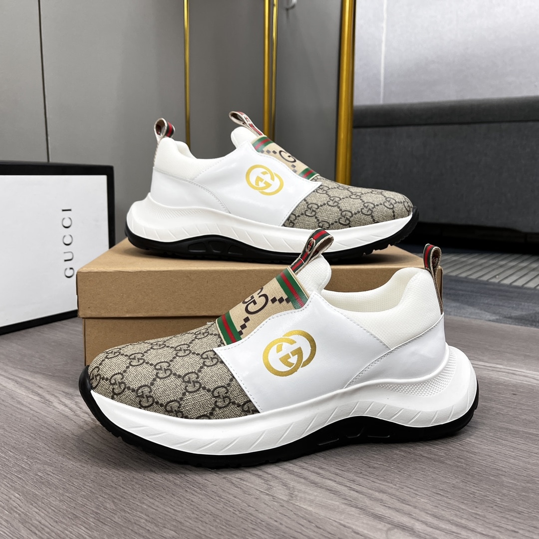Gucci Sneaker Gg Canvas Beige White