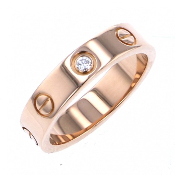 Cartier Love 1PD Ring 18K Rose Gold Diamond