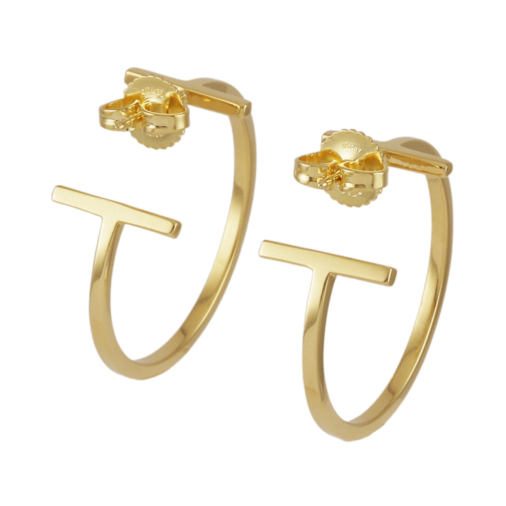 Tiffany & Co. Tiffany T Hoop Earrings 18K Yellow Gold 60011241