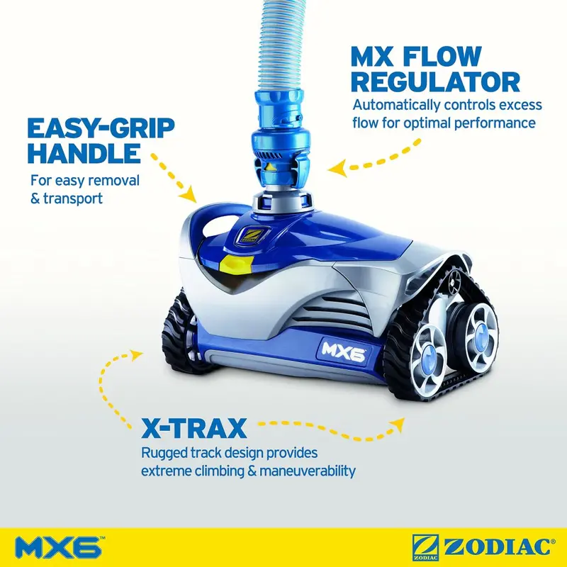 Zodiac MX6 Elite Suction-Side Pool Cleaner – Automatic In-Ground Cleaner with Wall-Climbing Cyclonic Power
