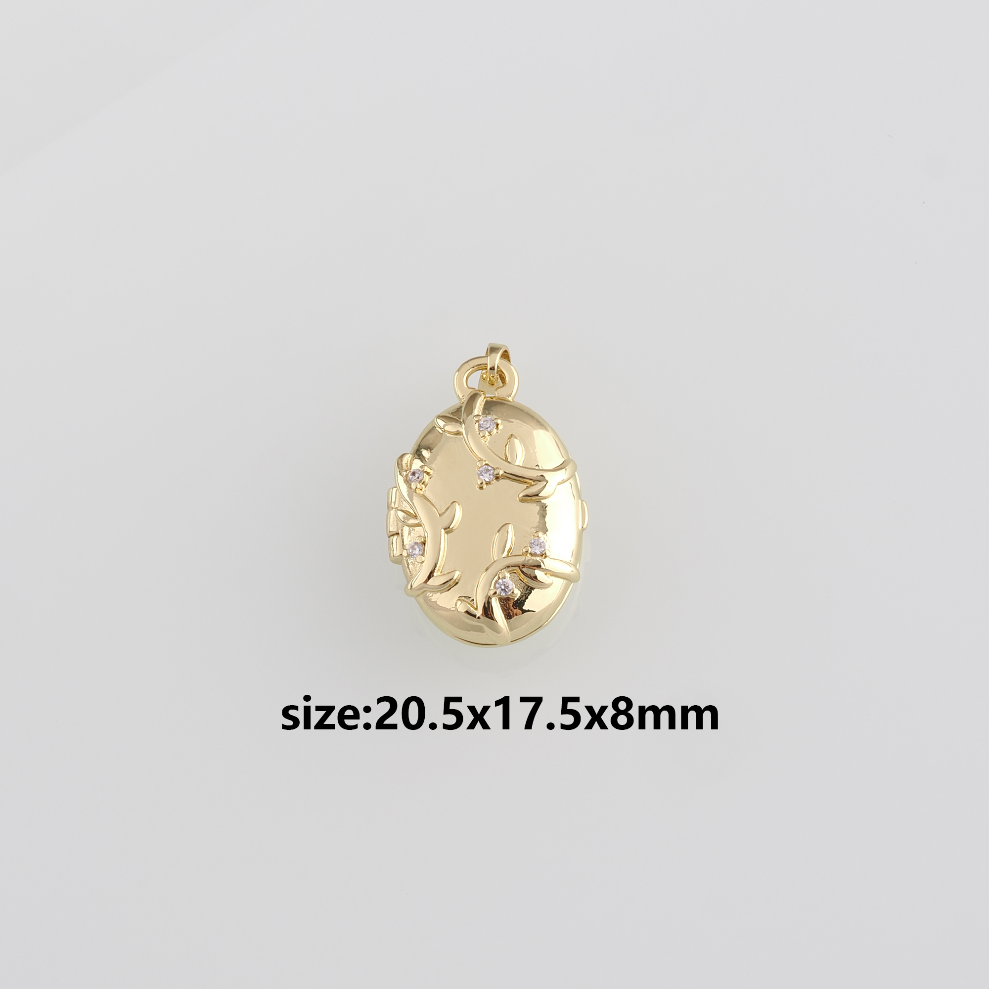 18K Gold Filled Oval Pendant,Oval Box Charm Earrings Necklace for DIY Jewelry Making Supply