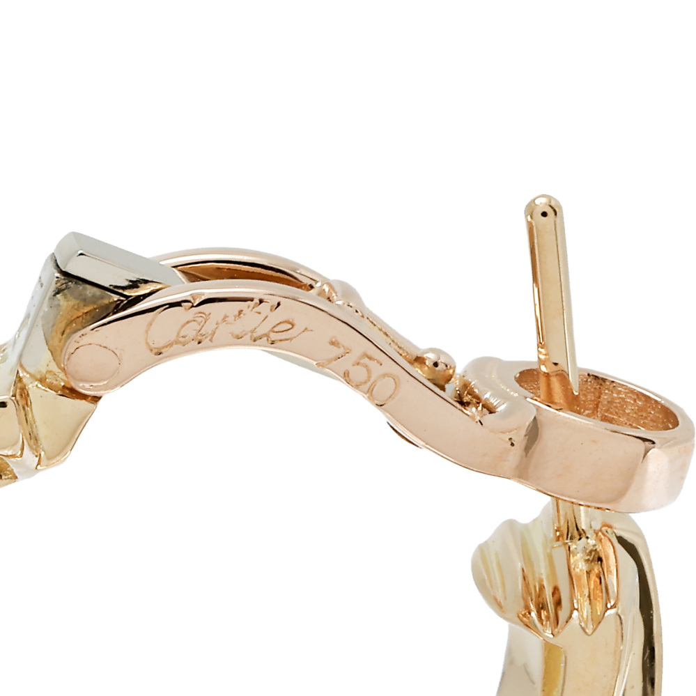 Cartier Trinity Three Bangles Earrings 18K Yellow Gold