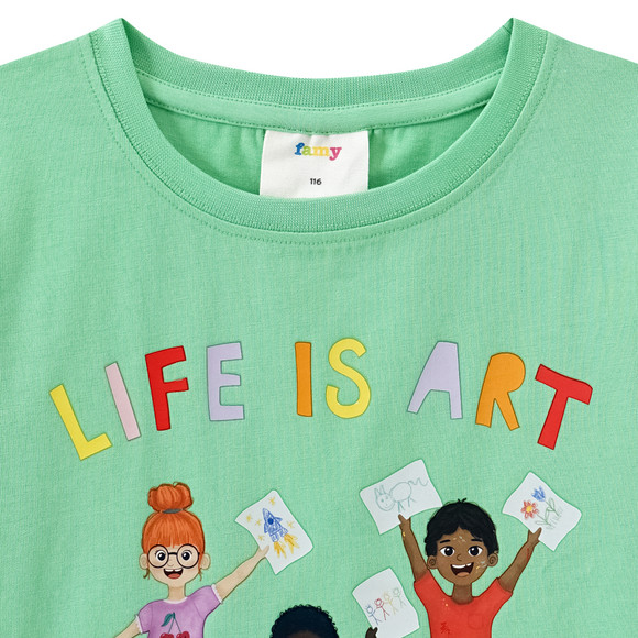 Famy Kinder T-Shirt mit Message-Print