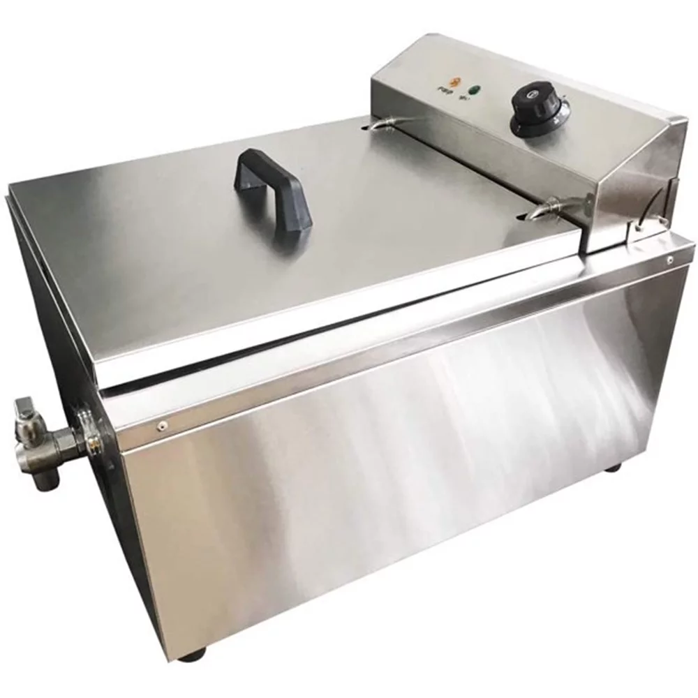 EQCOTWEA Funnel Cake Deep Fryer Donut Frying Machine Stainless Steel W/2 Ring Molds
