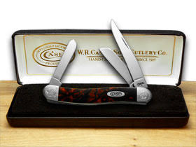 Case XX Engraved Bolster Series Black Lava Scrolled Stockman Pocket Knives