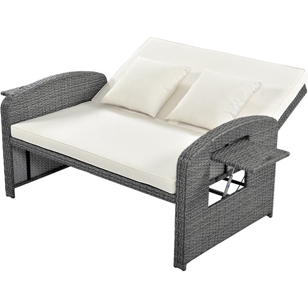 PE Wicker Rattan Reclining Sofa Chair