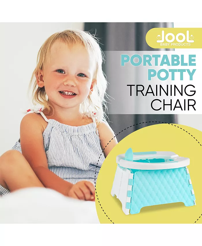 Jool Baby Portable Potty Training Chair with Travel Bag, Foldable, Indoor Outdoor Use, Camping, Includes 30 Replacement Bags - Unisex