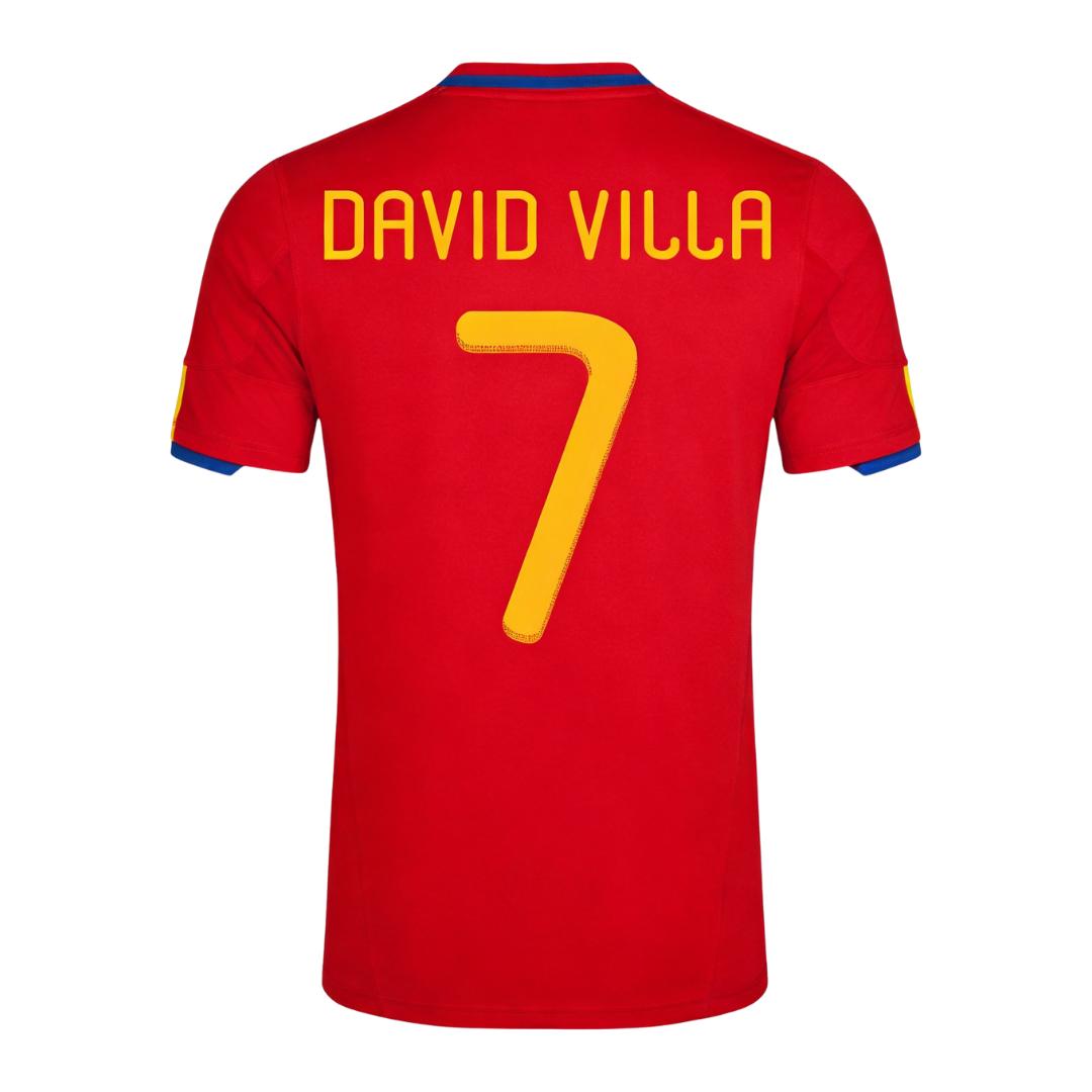 Retro Jersey DAVID VILLA #7 Spain Home World Cup 2010