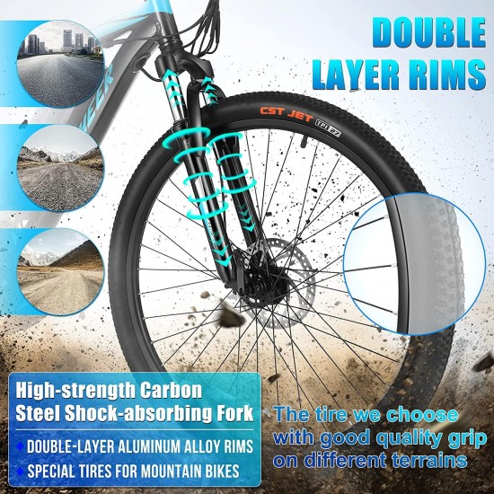 Electric Bike Electric Mountain Bike 350W Ebike 26” Electric Bicycle, 20MPH Adults Ebike with Removable 7.8/10.4Ah Battery, Professional 21 Speed Gears