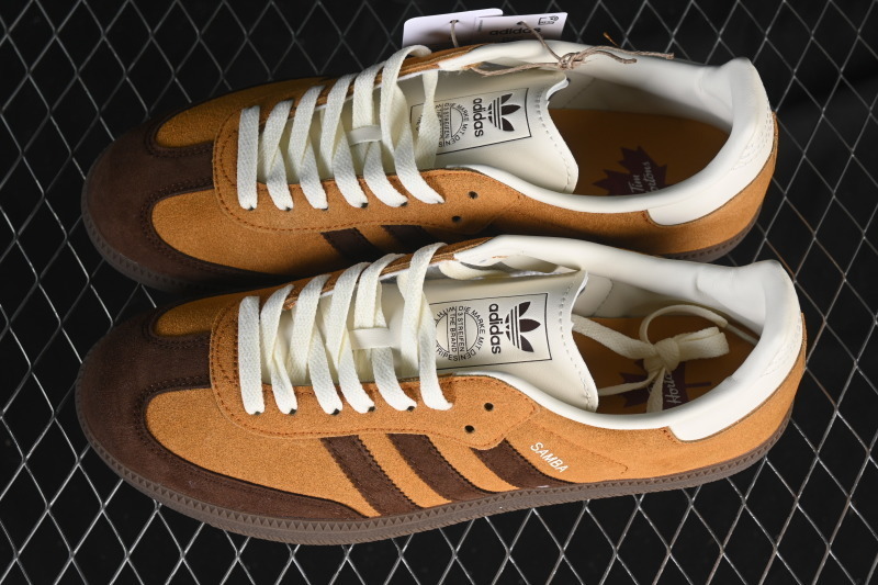Adidas Samba Clover Casual Board Shoes Khaki/Coffee/White JI3288
