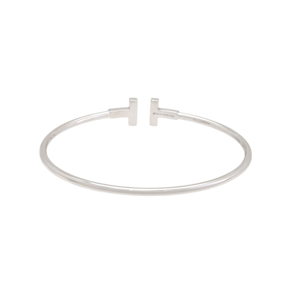 Tiffany & Co. Tiffany T Wire Bracelet 18K White Gold Diamond 60010749