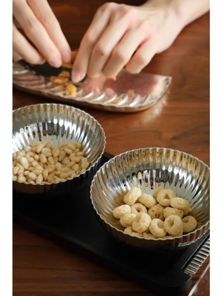 DC137 - High-end line/gift box TIff@ny silver egg walnut nut tray tea tray table ornament housewarming