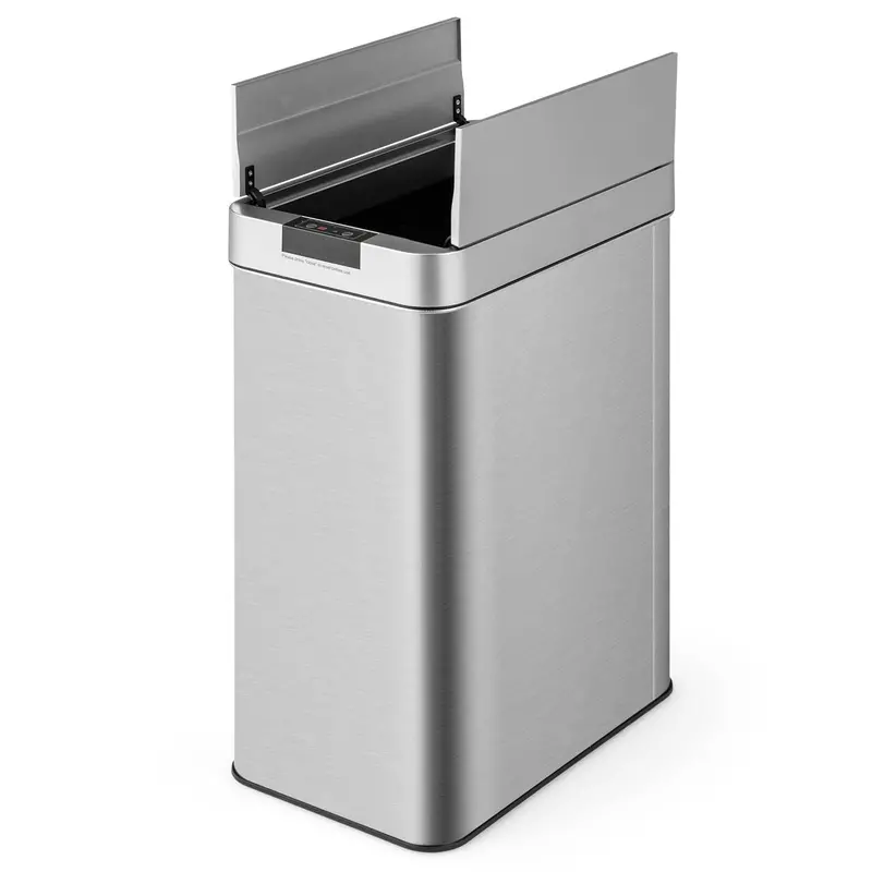 Slim Touchless Kitchen Trash Can – 13.2 Gal, Motion Sensor, Wing Lids & Anti-Smudge Finish