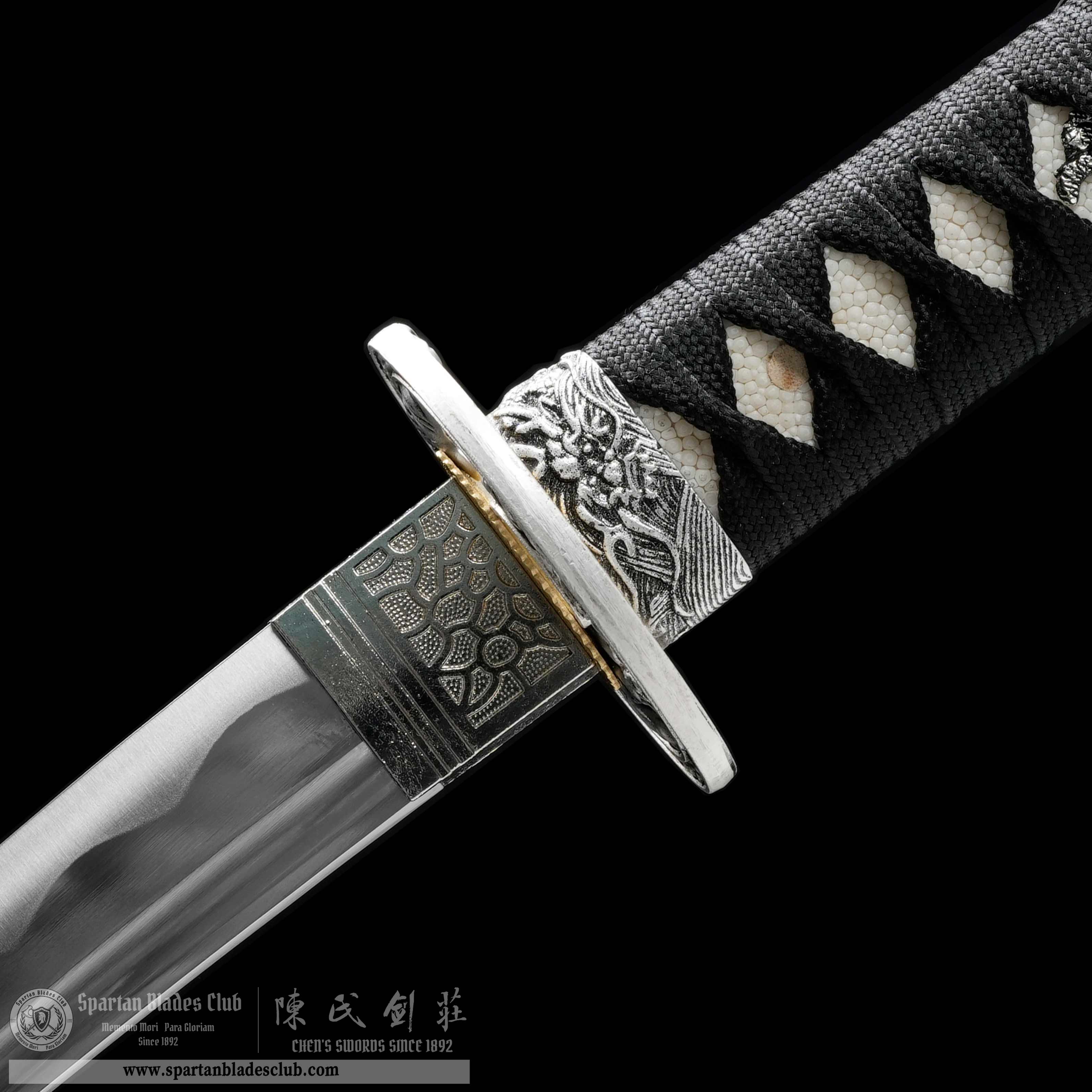 HY161 | Byakko | Tanto | Carbon Steel | T10 Steel Clay-tempered | Real Hamon | Tiger | Black | Battle-Ready | Full-tang | Spartan Blades Club | CHEN'S SWORDS 1892 - Spartan Blades Club - 陳氏劍莊1892