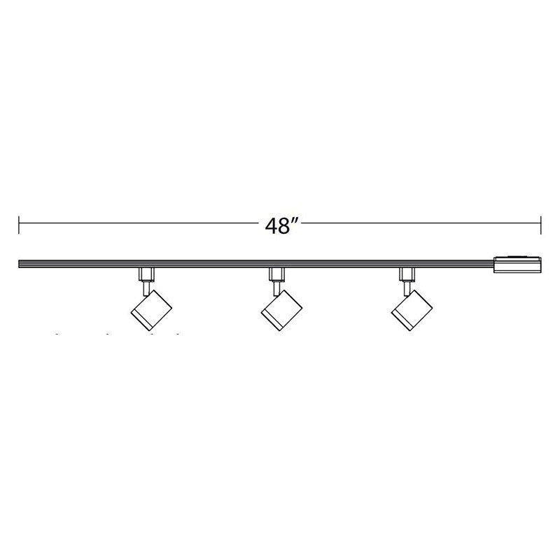 WAC Lighting H-8010/3 Charge 48 inch Long 3 Light LED Track Kit, Black